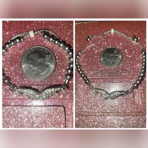 Mustache diamond bracelet